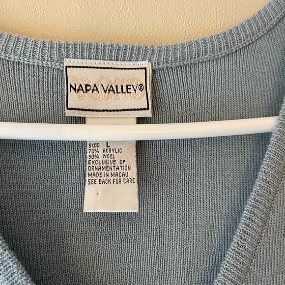 Vintage Napa Valley Beaded Embroidered Wool Sweater Vest Size Large - Picture 2 of 11